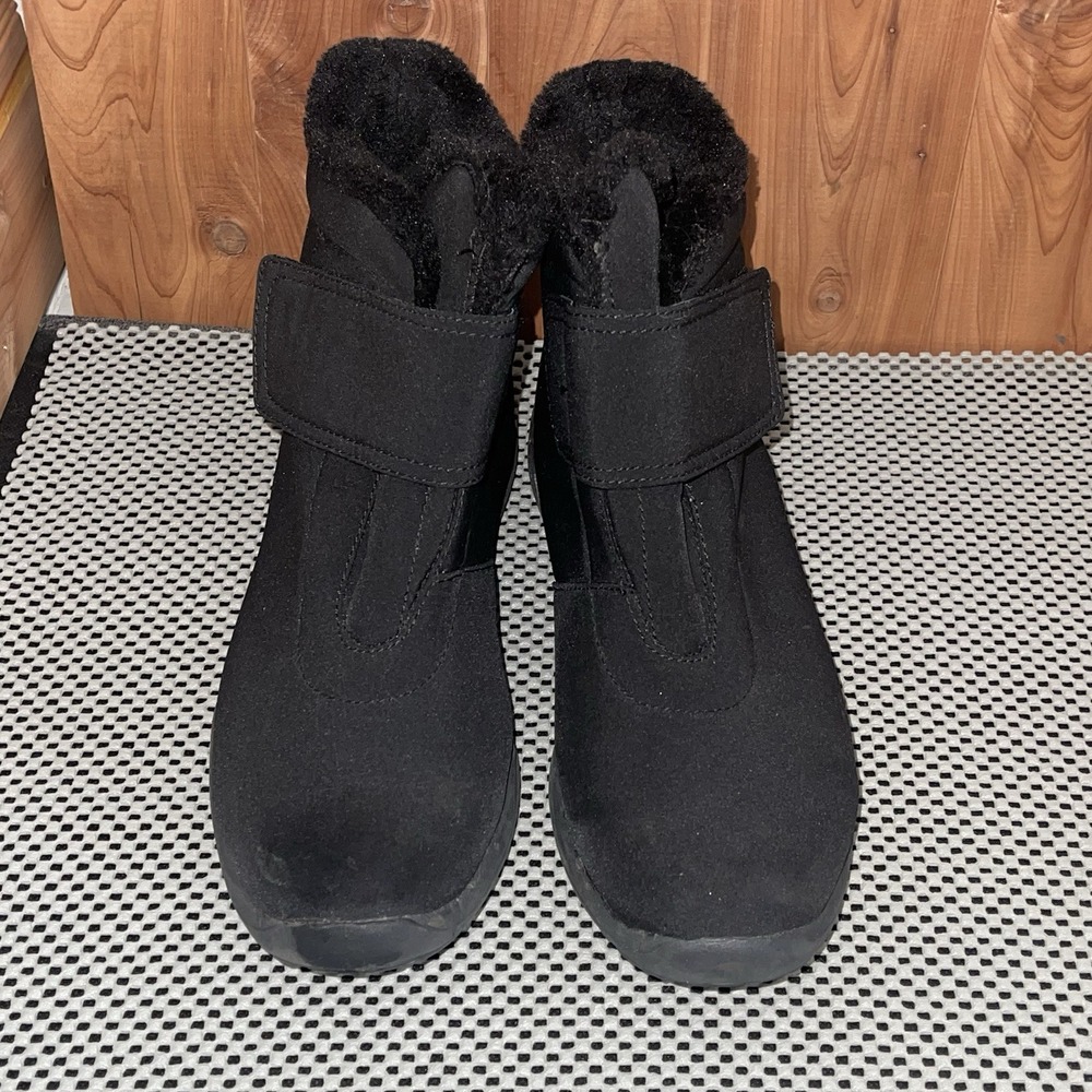 Propet Snow Boots Womens 10 M Madi Ankle Strap Black Hook & Loop Comfort